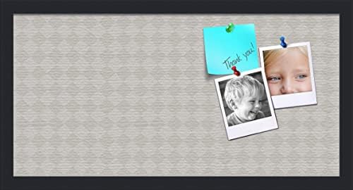 PinPix 24x12 inch Cork Bulletin Board. This Decorative Framed Pin Board Comes with Diamond Pattern in Shades of Grey Design and Satin Black. Ideal for Home, Office Decor or School (PinPix-373) by PinPixBulletinBoards