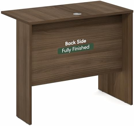 Furinno Roger Office Desk Return, 35 Inch Rectangular Desk Return for Executive Desk, Reversible with Cord Grommet, Scratchproof and Water-Resistant, for Home Study, Office, Modern Walnut - Image 4