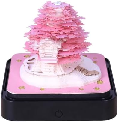 Time Piece Calendar, 2027 Desk Calendar with LED Light, 3D Tear-Away Paper Carving Art Memo Pad Notepad Gift for Christmas Housewarming Desktop Decoration(with Calendar & Light) by Unknown