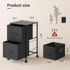 DEVAISE 2 Drawer Mobile File Cabinet, Rolling Printer Stand - Image 3