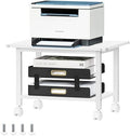 Lerliuo Under Desk Printer Stand, 2-Tier Industrial Rolling Printer Table by Lerliuo