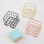 3pcs Iron Mesh Note Holder Box for Desk Organization, Gold/Black/Rose Gold - Image 6