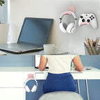 Headphone Hanger, Wall Mount Headphone Hook Under Desk, Headphone Holder Under Table, Adhesive Gaming Headphone Stand Hanger Desk Mount for Most Headphone,for PC Accessories(White) - Image 5