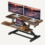 SANODESK 36" Standing Desk Converter, Height Adjustable Sit-Stand Computer Riser, Dual Monitor Workstation with Keyboard Tray, Ergonomic Tabletop, Rustic Brown by sanodesk