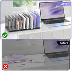9-Section Desk File Organizer, Vertical File Holder, Mesh Desktop File Folder Metal File Organizer Stand for Office Home Classroom, Black, 2 Pack - Image 6