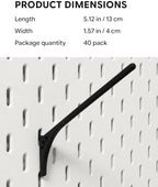 40 Pcs Black Angled Spool Hooks for IKEA SKADIS, Thread Spool Holder - Image 2