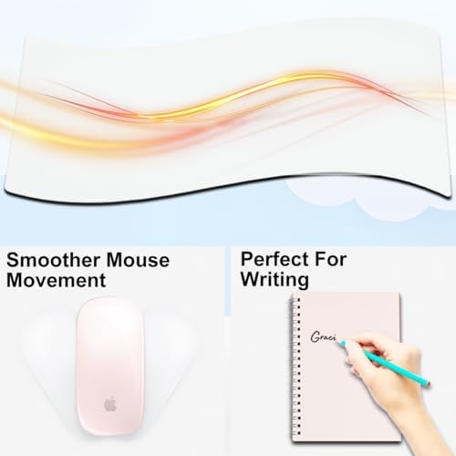 Desk Mat with Wireless Charging, White Mouse Pad with Wireless Charger, Desk Pad Matt for Desktop, Mousepad Gaming Large Mouse Pad, Leather Compute for Keyboard and Mouse, 32" x 16" - Image 4
