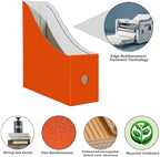 Limitliho 24 Pack Orange-Red Cardboard Magazine Holder for Desk or Shelves - Image 2