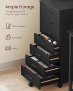 VASAGLE File Cabinet with Wheels, 7 Drawers, Tool-Free Sliding Rails - Image 4