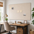 72 x 48 Inch Beige Felt Bulletin Board for Wall, Frameless by CreateYourIdealSpace