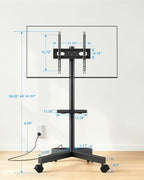 PERLESMITH Rolling TV Stand with Power Outlet for 23–60 Inch TVs - Image 7