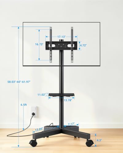PERLESMITH Rolling TV Stand with Power Outlet for 23–60 Inch TVs - Image 7