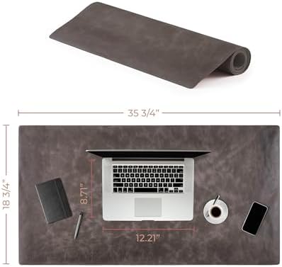 Genuine Leather Desk Mat - Executive Real Leather Desk Pad - Large (18 3/4" X 35 3/4") | Non-Slip Desk Blotter - Image 6