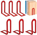 Chunful 12 Pcs Red Metal BookEnds Shelves, 7.5 x 5.75 x 3.5 in by Chunful