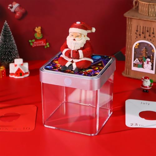 2027 3D Paper Carving Desk Calendar With LED Light (Panoramic Santa Claus) - Image 4