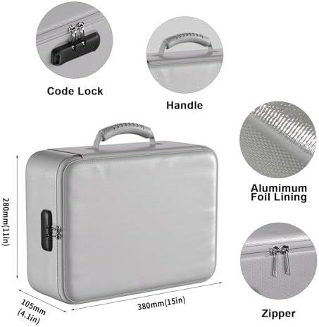 DocSafe 5200°F Fireproof Document Organizer Box with Lock, Silver (Soft) - Image 5