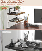 Mondazie 2-Tier Adjustable Desk Shelf Organization, White - Image 6