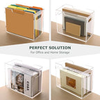 Acrylic Hanging File Organizer Box with Handles, Letter Size - Image 5