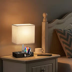 Touch Bedside Table Lamp for Bedroom, 3-Way Dimmable, USB C+A, 2 AC Outlets - Image 2