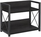 Office Desk Shelf Organizer, Wood Desktop Bookshelf Supplies Storage Rack, Shelf for Top of Desk and Dresser and Cubicle Decor Aesthetic Bookshelf (Black, Small 12.9" Lx6.3 Wx10.2 H) by Janebert