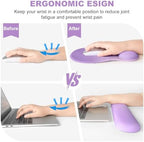 4-in-1 Large Gaming Mouse Pad, Keyboard Wrist Rest Pad & Wrist Support Mousepad Set, Extended Desk Pad Waterproof Desk Mat for Home Office Decor Study Game 35.4×15.7 Inches I Purple Pink Lavender - Image 5