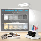 BOHON Desk Lamp for Home Office Desk Light with USB-C Charging Port White - Image 2