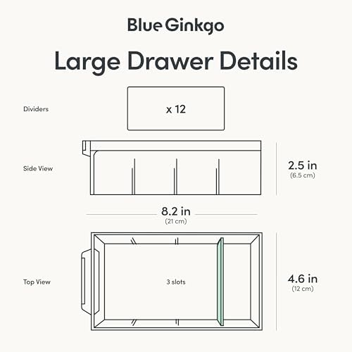 Blue Ginkgo 12-Drawer Storage Cabinet Organizer, Yellow, Made in Korea - Image 4
