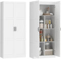 HOMCOM 71" Tall Kitchen Pantry Cabinet with 4 Adjustable Shelves White by HOMCOM