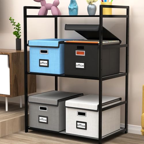 File Organizer Box with Lids, Collapsible File Folder Organizer - Image 2