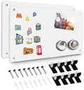 White 2Pack Magnetic Board,17.5" x 11.4" Magnet Bulletin Board to Display Magnetic Notes, Poetry, Photos, Suitable for Wall, Refrigerator, Cabinet etc, Come with 4 Pcs Dual Lock Tape and Screws by HYHOSHI