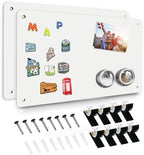White 2Pack Magnetic Board,17.5" x 11.4" Magnet Bulletin Board to Display Magnetic Notes, Poetry, Photos, Suitable for Wall, Refrigerator, Cabinet etc, Come with 4 Pcs Dual Lock Tape and Screws by HYHOSHI