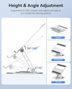 ORICO Adjustable Laptop Stand for Desk, 360° Rotating Base, ST12-Silver - Image 3