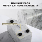 Koville Natural Italian Marble Bookends for Shelves, Book Ends for Heavy Books, 13LBS Ultra Heavy Duty Book Holders, Triumphal Arch Bookends Office Bookshelf Decor for CDs/Video Games(Bianco Carrara) - Image 4