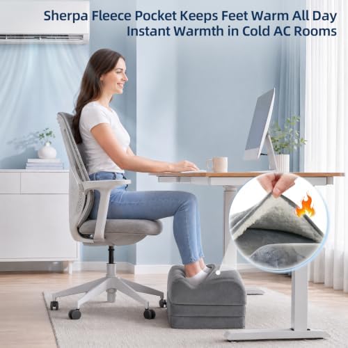 Foot Rest Under Desk, 3 Adjustable Heights for Various Height - Image 4