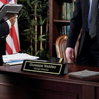 Personalized Engraved Business Desk Name Plate With Card Holder - Customized Executive Black Wood Sign - Custom Gifts for Men - Image 3