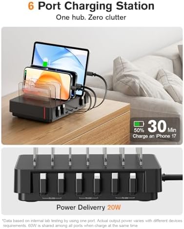 SooPii HomeHub H1 60W Charging Station for Multiple Devices, Black - Image 5