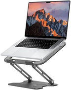 JCZT Adjustable Laptop Stand for Desk, Metal Foldable Laptop Riser, Black by JCZT
