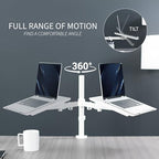 VIVO Single Laptop Notebook Desk Mount Stand, Fully Adjustable Extension with C-clamp, Fits up to 17 inch Laptops, White, STAND-V001LW - Image 4