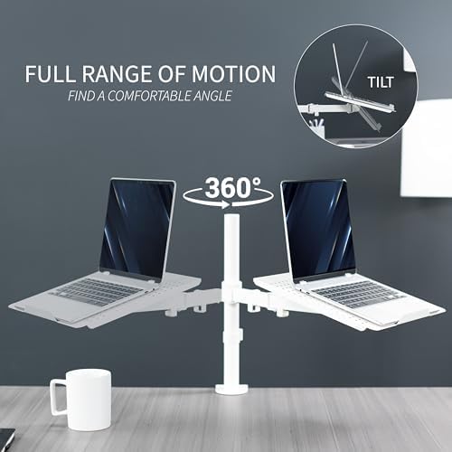 VIVO Single Laptop Notebook Desk Mount Stand, Fully Adjustable Extension with C-clamp, Fits up to 17 inch Laptops, White, STAND-V001LW - Image 4