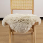 LLB Sheepskin Chair Covers - Office, Dining Room & Desk Chair Seat Cushion - Cream Brown, 18x18 Inch (Pack of 1) - Image 2