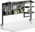 PEGZONE Clamp on Desk Shelf, 44" Desktop Shelving System, Black by Pegzone