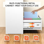 INTERGREAT Lateral File Cabinet 2 Drawer, White Metal File Cabinets for Home Office, Locking File Cabinet for Letter/Legal/F4/A4 Size Hanging Files, Easy Assembly, Name Tag - Image 5