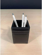 Dacasso Rustic Black Leather Pencil Cup - Image 3