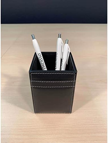 Dacasso Rustic Black Leather Pencil Cup - Image 3