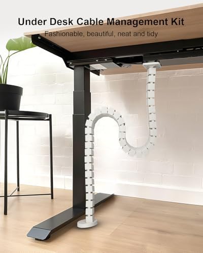 Under Desk Cable Management Spine, Magnetic Wire Organizer White - Image 2