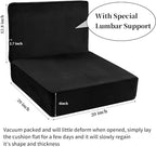 HOMBYS Foam Recliner Chair Cushions for Elderly, 4" Thick Chair Pads with Back Support for Office, Non-Slip Medium Firm Seat Cushion with Lumbar Pillow (Black, 22"x22"+13" Backrest) - Image 2