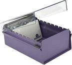 Acrimet 3 x 5 Card File Holder Organizer Box Metal Base Heavy Duty (AZ Index Cards and Divider Included) (Purple Color with Clear Crystal Plastic Lid Cover) - Image 6