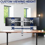VIVO Dual Monitor Desk Mount, Heavy Duty Fully Adjustable Steel Stand, Holds 2 Computer Screens up to 30 inches and Max 22lbs Each, Gray Color, STAND-V002-GY - Image 5