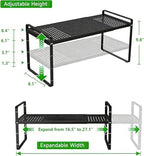Expandable Storage Shelf, Stackable Organizer Rack, Black Small 2 PK - Image 4