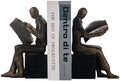 Lukitas Readers Decorative Bookends Heavy Duty Non-Slip, Bronze, Resin 8'' by Lukitas